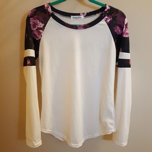 Floral Long Sleeve Baseball Tee